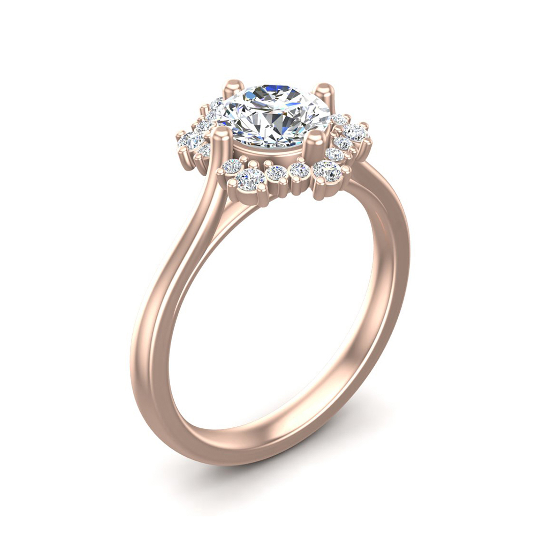 Stella Snowflake halo Engagement Ring
